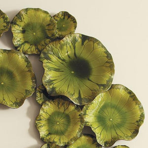 1294-Free Formed Lily Plate-Green-Large-Plate