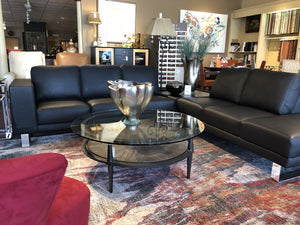 Black Leather Sectional