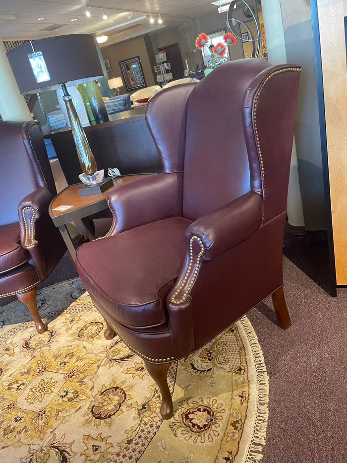 Leather Estate Crimson Wing Chair