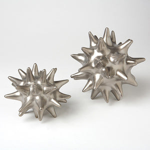 1539-Urchin-Matte Silver-Small-Decor