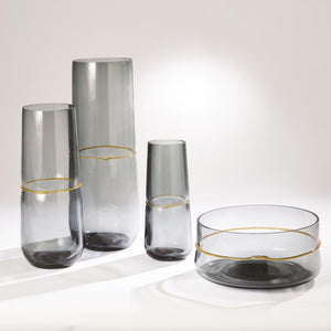Charming Ribbon Wrapped Clear Grey Bowl