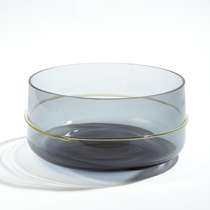 Charming Ribbon Wrapped Clear Grey Bowl