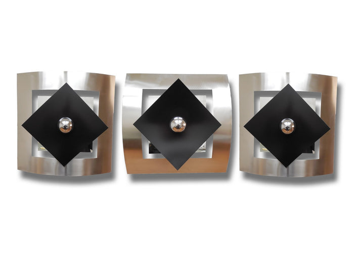 Polished and Burnished Stainless Steel Set of 3