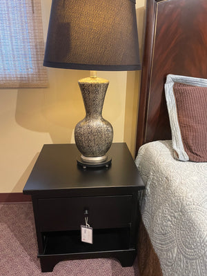 Night Stand with Drawer in Black Finish