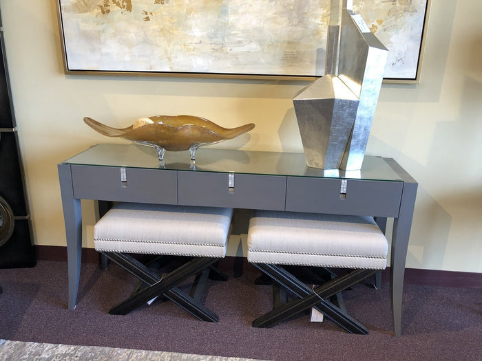 Contemporary Console with Grey Finish