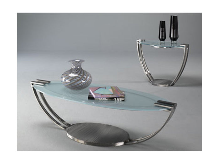 JC Opus End Table/Frosted Glass
