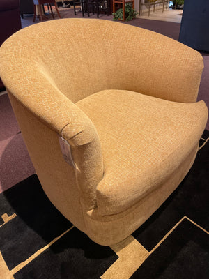 Swivel Tub Chair in Gold Fabric