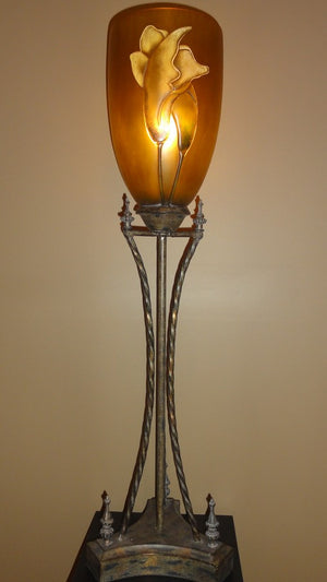 991-Tall Table Torchiere w/Gold Shade-Lamp