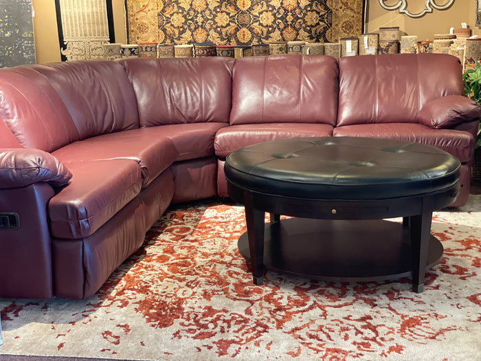 Burgundy Leather Sectional